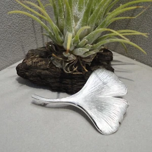 Ginkgo Brosche Nadel Ginkgoblatt Ginkgobaum Floral Natur Sterling Silber 925/- - Bild 1 von 5