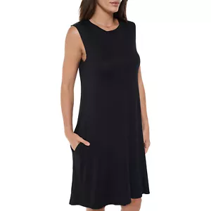 Women's Sleeveless Midi T-Shirt Dress with Pockets, Casual Cute Loose Tunic Dres - Picture 1 of 58