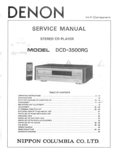 Service Manual-Anleitung für Denon DCD-3500 RG  - Picture 1 of 1