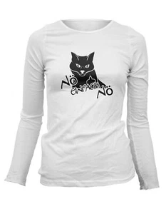 Damen T-Shirt Longsleeve Nö einfach NÖ Kitty Cat F...K you - Picture 1 of 1