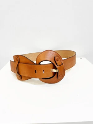 Impresionante cinturón para mujer de diseñador Roberto Cavalli talla 10 42 IT de cuero marrón Foto 1 de 3