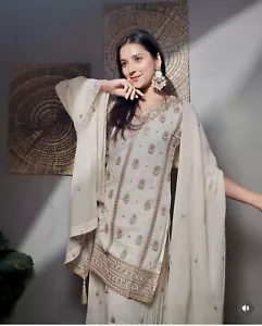 Abito indiano Salwar Kameez abbigliamento da festa matrimonio pronto all'uso vestito pakistano designer - Foto 1 di 7