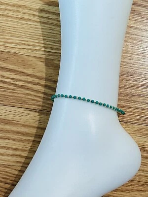 Gold Plated & Turquoise Beads Handmade Anklet - Image 1 of 2
