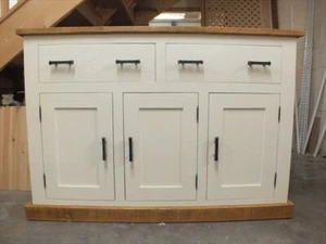 SHABBY CHIC PAINTED 3 DOOR LARGE SIDEBOARD-BESPOKE AVAILABLE- F&B POINTING- SAWN - Picture 1 of 8
