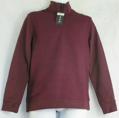 Sudadera Pullover Para Hombre Alfani Texturizada 1/4 Cremallera, Rojo Vino de Oporto, Grande L Foto 1 de 2