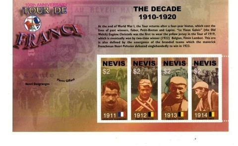 Nevis - 2003 -  Tour De France  - Sheet of Four   - MNH Cover