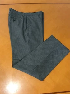 Men's Banana Republic Stripped Gray Wool & Cotton Dress Pants 32 x 32 - Picture 1 of 12