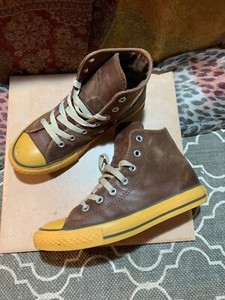high top brown leather converse