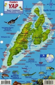Yap Micronesia Dive Map & Reef Creatures Guide Laminated Fish Card Franko Maps - Imagen 1 de 2