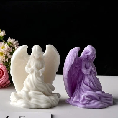 Molde de vela 3D ángel niña pilar jabón de silicona molde hágalo usted mismo hecho a mano artesanía molde de cera Foto 1 de 4