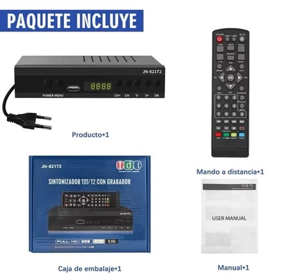 Decodificador TDT HD - DVB-T T2 H.265 HEVC Full HD PVR, USB, HDMI, - Imagen 1 de 4
