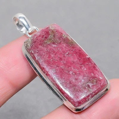 Colgante de piedras preciosas de rodonita hecho a mano de moda étnica dotada joyería 2,2" SR 2128 Foto 1 de 4