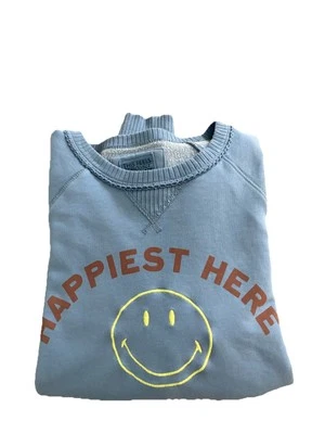 Sudadera American Eagle Smiley Face Lived In Suave Azul Cuello Redondo Talla Grande Foto 1 de 4