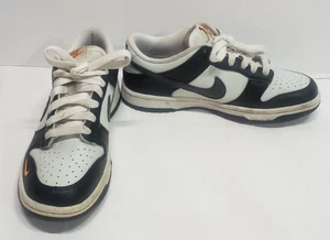 Nike Dunk Low sized 5Y Black Grey Bright Mandarin Mini Swoosh FN7784-001 - Picture 1 of 11