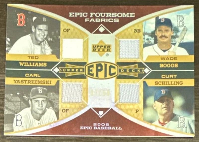 YASTRZEMSKI Ted WILLIAMS BOGGS🔥2006 Upper Deck Epic Foursome Quad Relic 7/50💥 - Image 1 of 3