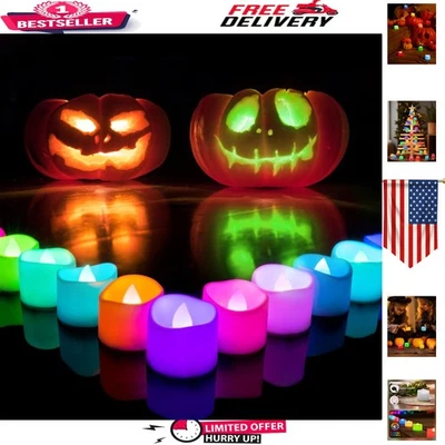 Battery Operated Multi-Color LED Tea Lights for Holidays – 200 Hours of Glow - Image 1 of 4