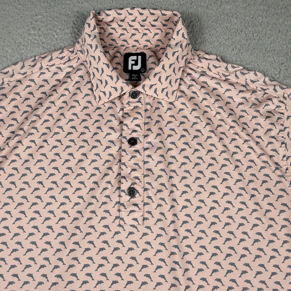 FootJoy Polo Shirt Mens Large Golf Dolphin Performance Stretch Lightweight FJ - Image 1 of 4