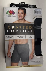 Fruit of the Loom Men's 3 Pack 3XL Crafted Comfort 9" Inseam Boxer Briefs New - Picture 1 of 3