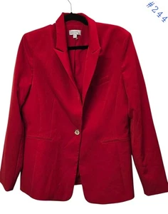 Tahari Blazer Women's Red Size 14 Jacket Arthur Levine Business Office - Picture 1 of 13