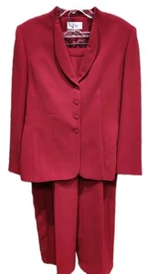 JUEGO DE TRAJE chaqueta y pantalón rojo Le Suit para mujer. TALLA 16 - Imagen 1 de 11