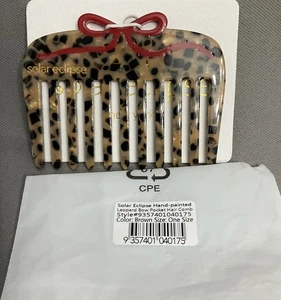 Sonnenfinsternis handbemalt Leopard Schleife Tasche Haarkamm BRANDNEU - Bild 1 von 3