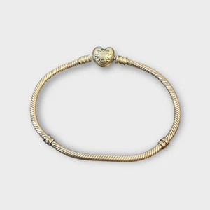 Pandora Moments Schlangenkette Armband mit Herzverschluss 7 Zoll - Bild 1 von 4