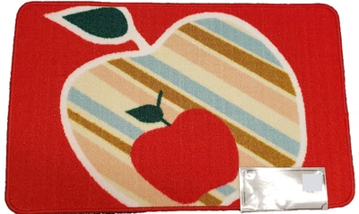 НАПЕЧАТАННЫЙ НЕЙЛОНОВЫЙ КУХОННЫЙ КОВЕР (несколький) (18 x 30 дюймов) ЯБЛОКО В ЯБЛОКЕ НА КРАСНОМ, прямоугольный, AH - Изображение 1 из 4