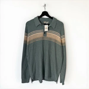 Suéter Polo Capa Marina Elias Mezcla de Lana Merino Para Hombres: M Pullover Tejido Azul NUEVO - Imagen 1 de 8