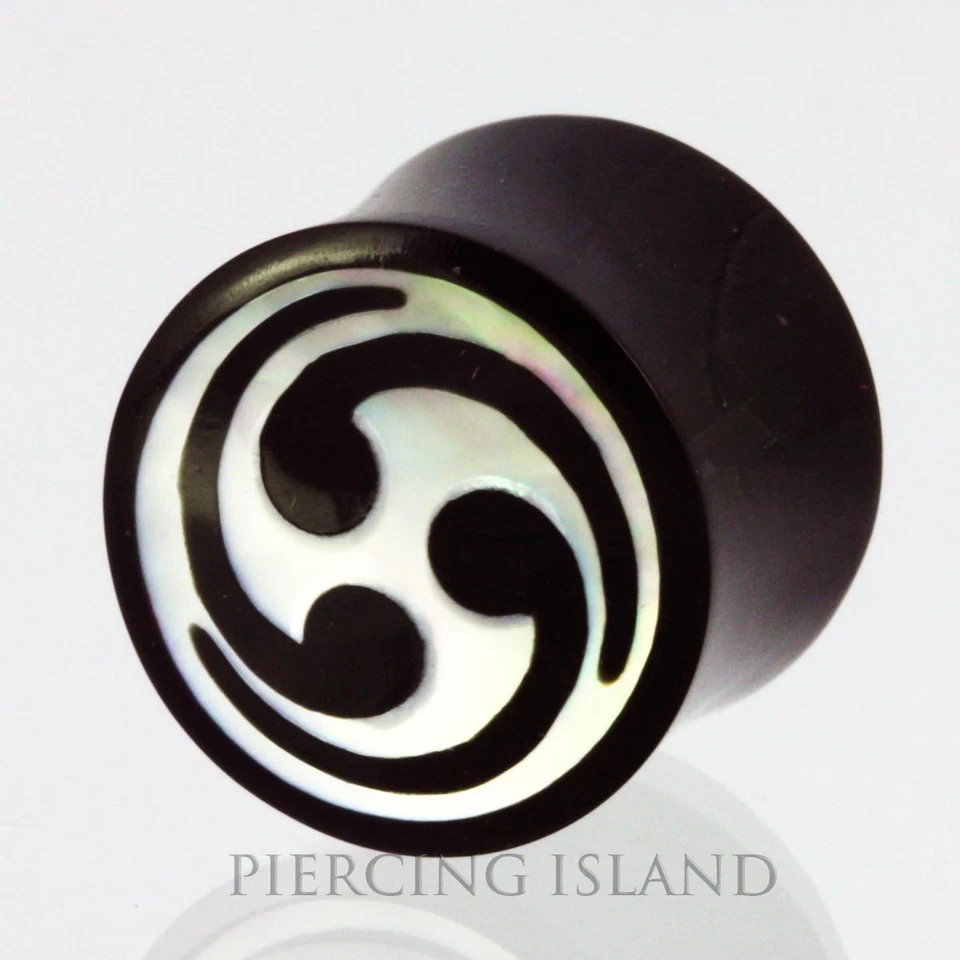 6mm - 22mm HORN PERLMUTT Tomoe Flesh Tunnel Ear Plug Ohr Piercing 314 - Bild 1 von 1