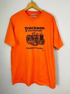 Vintage Tractor Trackson Full-Crawlers Fordson Crawler T-Shirt, Size XL, Orange - Picture 1 of 8