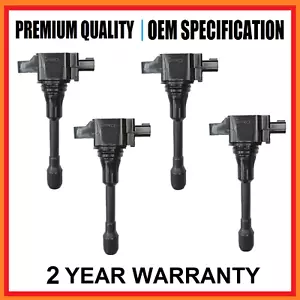 4 For Nissan X-trail T31 Dualis J10 Ignition Coil Xtrail MR20DE QR25DE 2.0L 2.5L - Picture 1 of 4