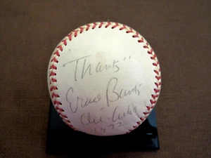 ERNIE BANKS CHICAGO CUBS HOF SIGNED AUTO VINTAGE SPALDING CUBS LOGO BASEBALL JSA - Picture 1 of 3