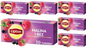 6 x Lipton RASPBERRY & ELDERBERRY - Fruit Tea 6 x 20 Teabags 32g / 1.05oz - Picture 1 of 3