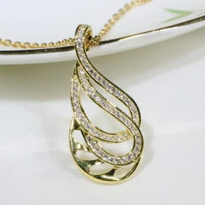 P2992 Blanco Amarillo Enchapado en Oro Mujeres Moda Joyería Collar Circonial Colgante Regalo - Imagen 1 de 5