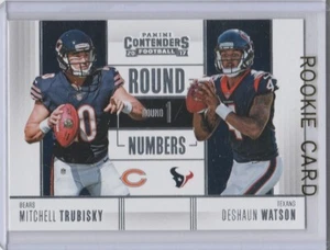 DeSHAUN WATSON $ MITCHELL TRUBISKY ROOKIE CARD Dual 2017 Football BEAR TEXAN RC - Picture 1 of 2
