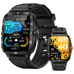 Military Smart Watch Men's (Call Receive/Dial) Rugged Tactical Fitness Tracker - Picture 1 of 22