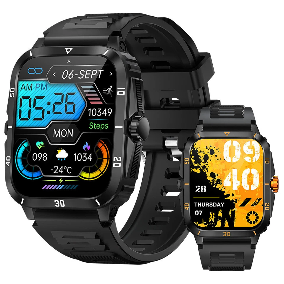 Military Smart Watch Men's (Call Receive/Dial) Rugged Tactical Fitness Tracker - Image 1 of 4