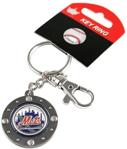 New York Mets Impact Metal Keychain Keyrings  Heavy Duty  1 1/4 inch round medal Cover