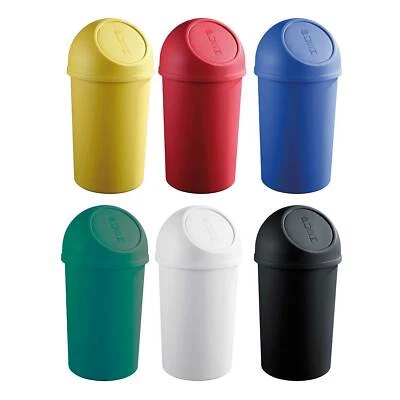 helit Abfalleimer mit Push-Einwurfklappe 45 Liter aus PP Mülleimer, Papierkorb