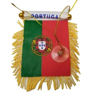 Portugal Portuguese Mini Banner Flag Car Home Window Rearview Mirror country  - Picture 1 of 3