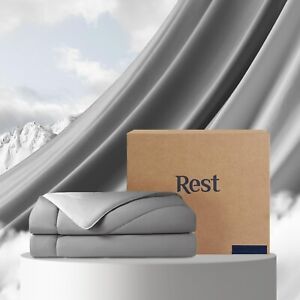 REST® Evercool® Cooling Comforter, All-Season Lightweight, 106"x90",Gray.
