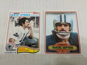 1980 Topps #353 & 1982 Topps #323 RAFAEL SEPTIEN Cowboys! SW Louisiana! Kicker! - Picture 1 of 3