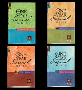 One Year Seasonal Bible (One For Each Season)  4 Devotion Books NLT Tyndale 2005 - Picture 1 of 5