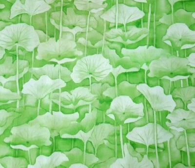 35" Water Lilly Ginja Kulkarni P&B Textile Lily Leaf Spring Green - Image 1 of 3