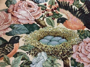 American Weavers Throw Blanket Roses Blackbird Nest NEW - Picture 1 of 9