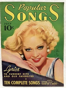 Popular Songs Magazine July 1935 - Alice Faye On Cover - Picture 1 of 18