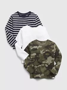 NEW $50 GAP Toddler Boys 100% Organic Cotton Long Sleeve T-Shirts (3-Pack) 5 YRS - Picture 1 of 1