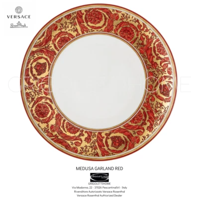 Versace Rosenthal - Guirnalda Medusa Roja - Plato de Cena Cm 28 - Minorista Foto 1 de 4