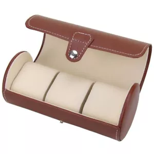 Estuche de viaje enrollable de cuero para guardar 3 relojes y pulseras - Bild 1 von 5