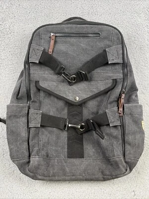 Mochila A. Kurtz Lona Gris Negro Algodón Militar Gran Sobreviviente GORP Bolso para Libros Foto 1 de 4